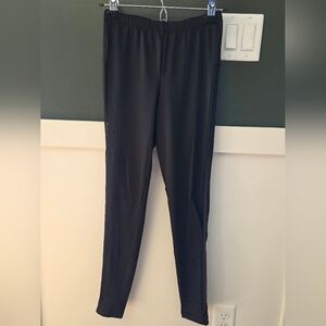 Ardene Black Leggings With Mesh Pinstripe